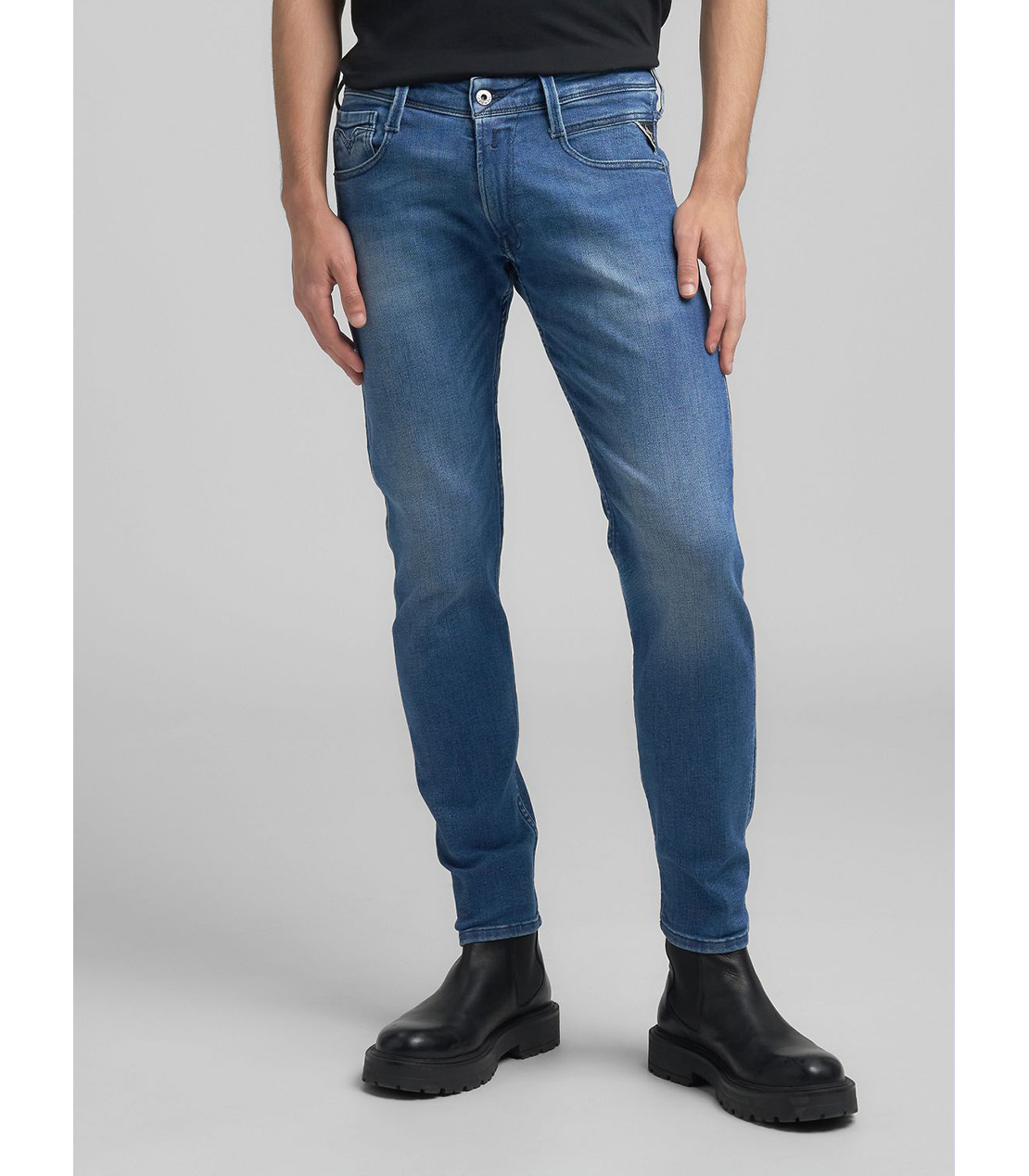 スリムフィットANBASS ブルーパワーストレッチデニム